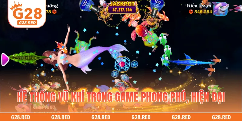 Hệ thống vũ khí trong game phong phú, hiện đại